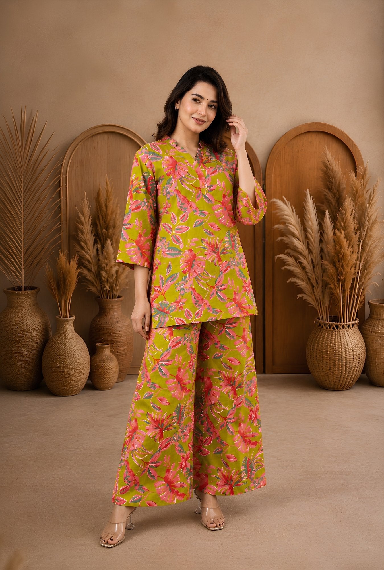 Meadow Breeze Lime Green Cotton Co-ords Set