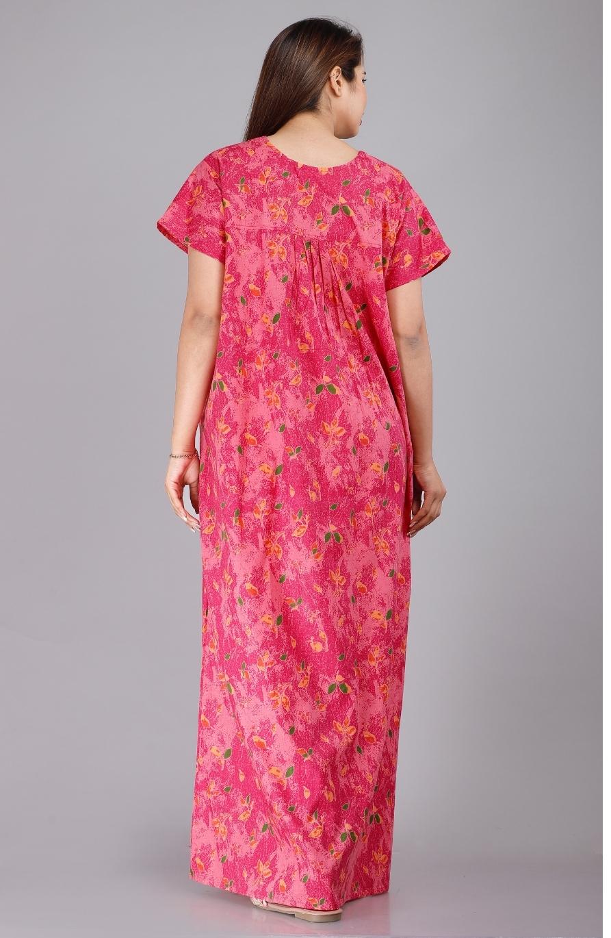 Discharge Patti Pink Cotton Nightwear Gowns