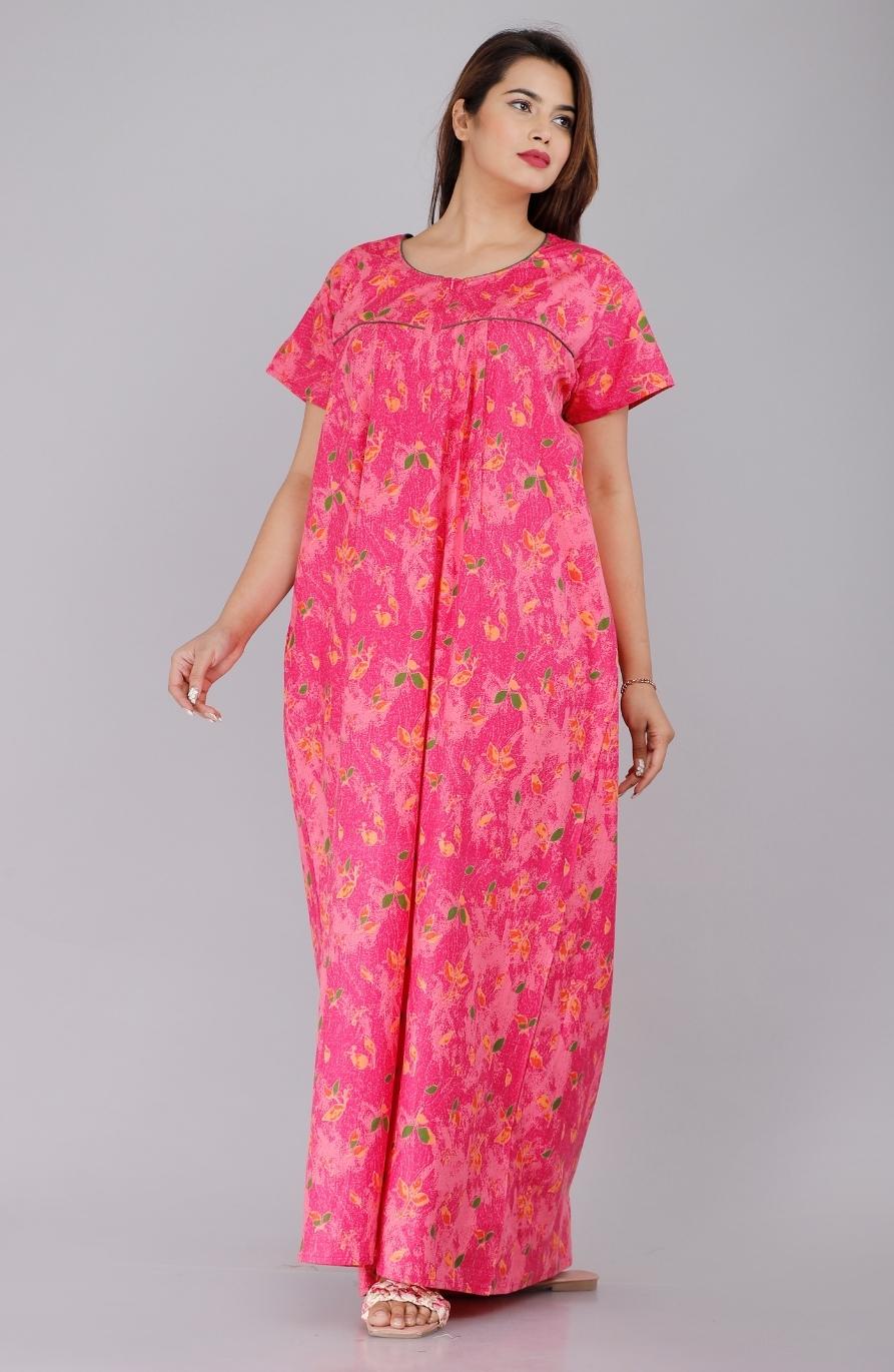 Discharge Patti Pink Cotton Nightwear Gowns