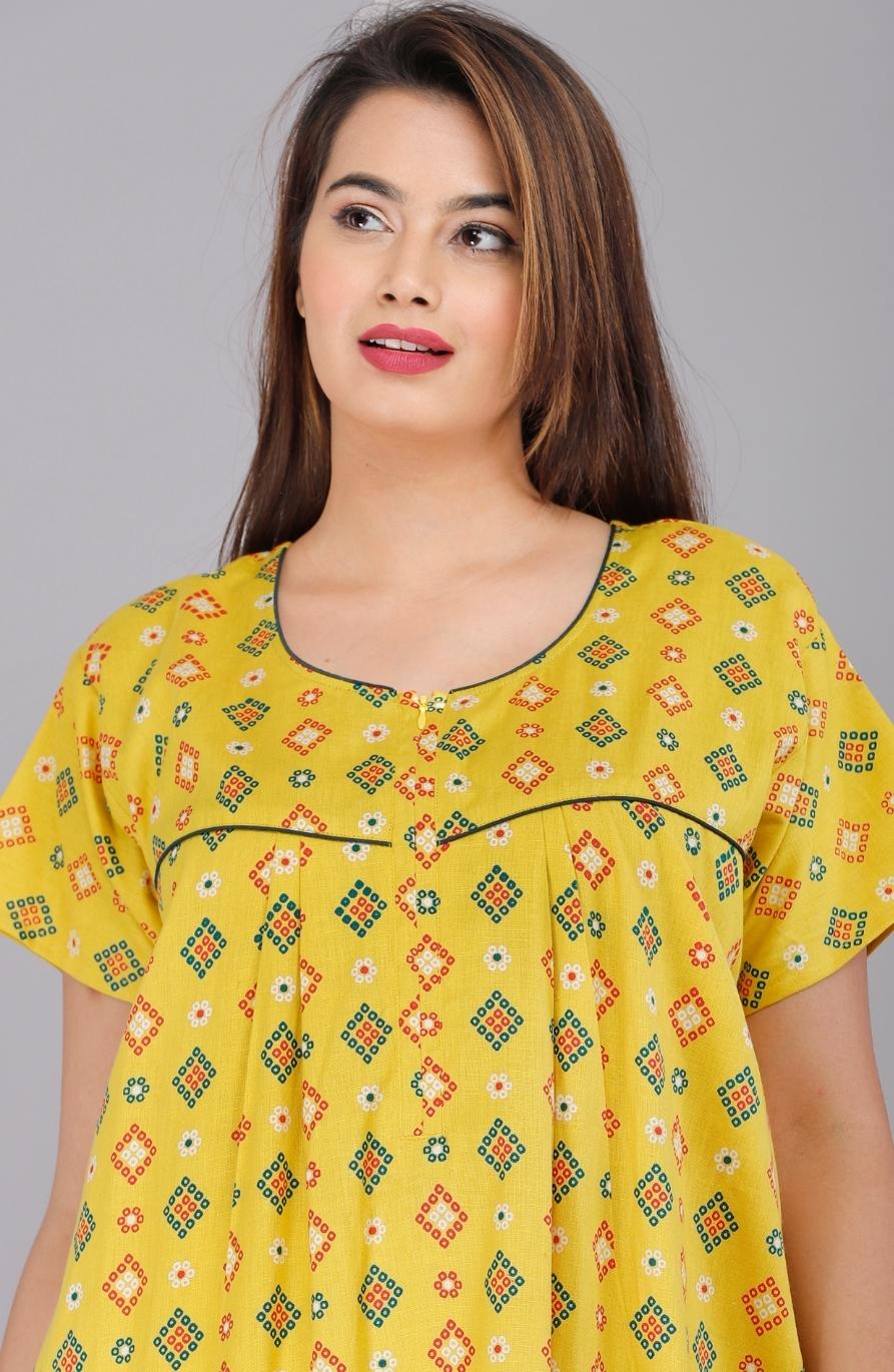 Buy Yellow Bandej Nighties Online at Best Prices Gown in India